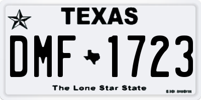 TX license plate DMF1723