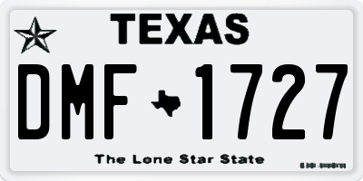 TX license plate DMF1727