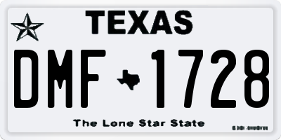 TX license plate DMF1728
