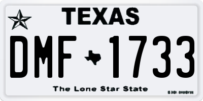 TX license plate DMF1733