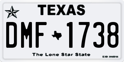 TX license plate DMF1738