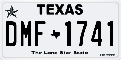 TX license plate DMF1741
