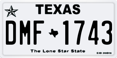 TX license plate DMF1743