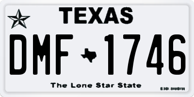 TX license plate DMF1746