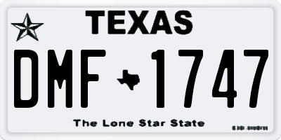 TX license plate DMF1747