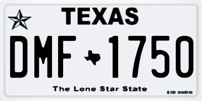 TX license plate DMF1750
