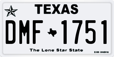 TX license plate DMF1751