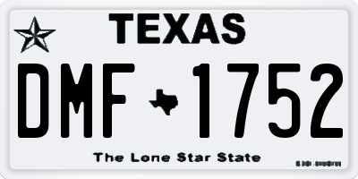 TX license plate DMF1752
