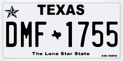 TX license plate DMF1755
