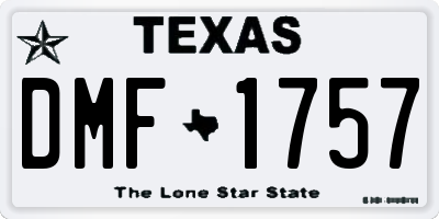 TX license plate DMF1757