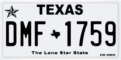 TX license plate DMF1759