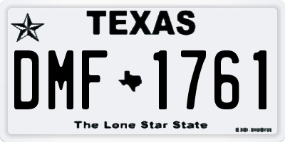 TX license plate DMF1761