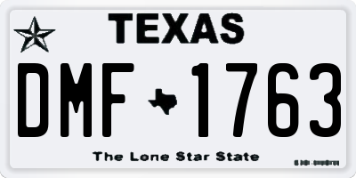 TX license plate DMF1763
