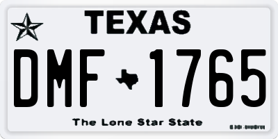 TX license plate DMF1765