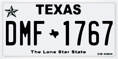 TX license plate DMF1767