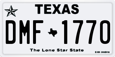 TX license plate DMF1770