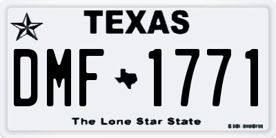 TX license plate DMF1771