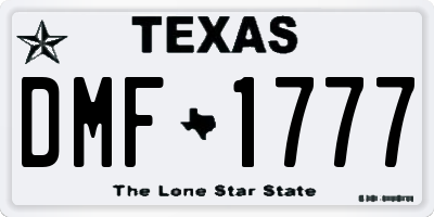 TX license plate DMF1777