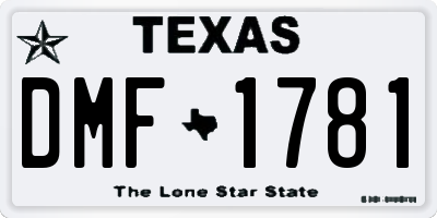 TX license plate DMF1781