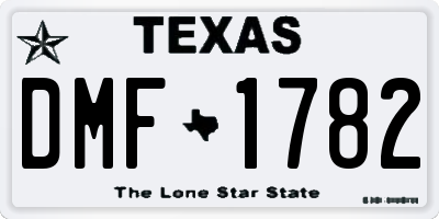 TX license plate DMF1782