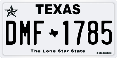 TX license plate DMF1785
