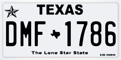 TX license plate DMF1786