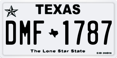 TX license plate DMF1787