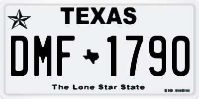 TX license plate DMF1790