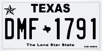 TX license plate DMF1791