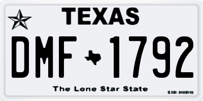TX license plate DMF1792
