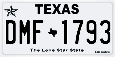 TX license plate DMF1793