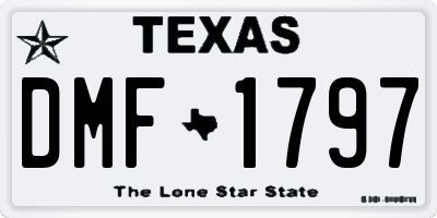 TX license plate DMF1797