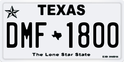 TX license plate DMF1800