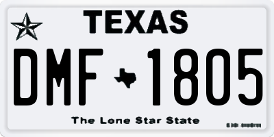TX license plate DMF1805