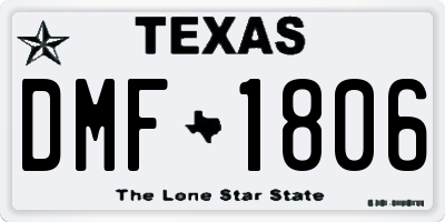 TX license plate DMF1806