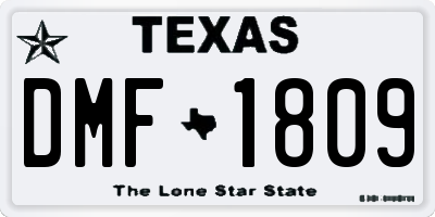 TX license plate DMF1809