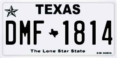 TX license plate DMF1814