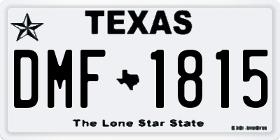 TX license plate DMF1815