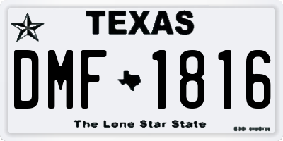 TX license plate DMF1816