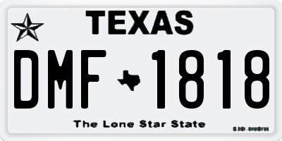 TX license plate DMF1818