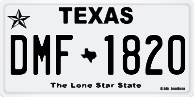 TX license plate DMF1820