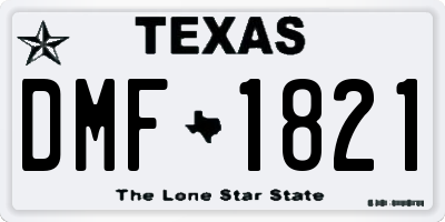 TX license plate DMF1821
