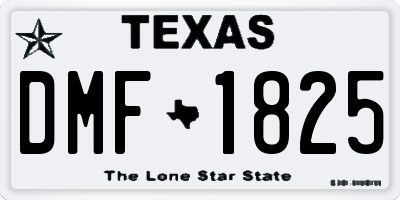 TX license plate DMF1825
