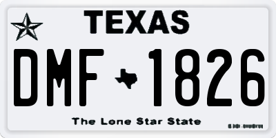 TX license plate DMF1826