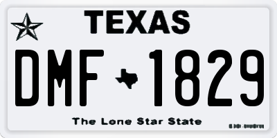 TX license plate DMF1829