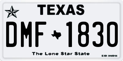 TX license plate DMF1830