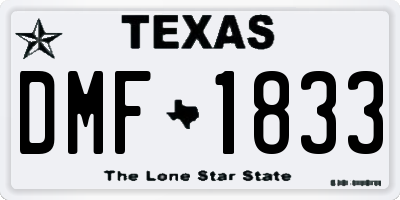 TX license plate DMF1833