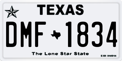 TX license plate DMF1834