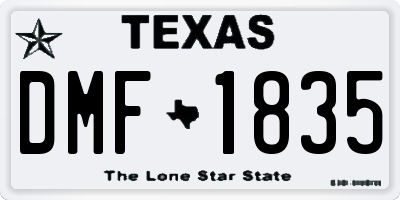 TX license plate DMF1835