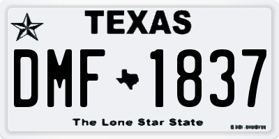 TX license plate DMF1837